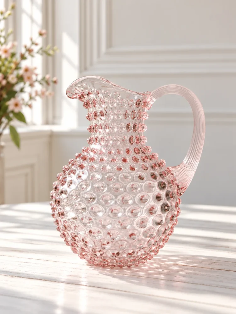 Behållare i igelkottglas 2 liter - rosa