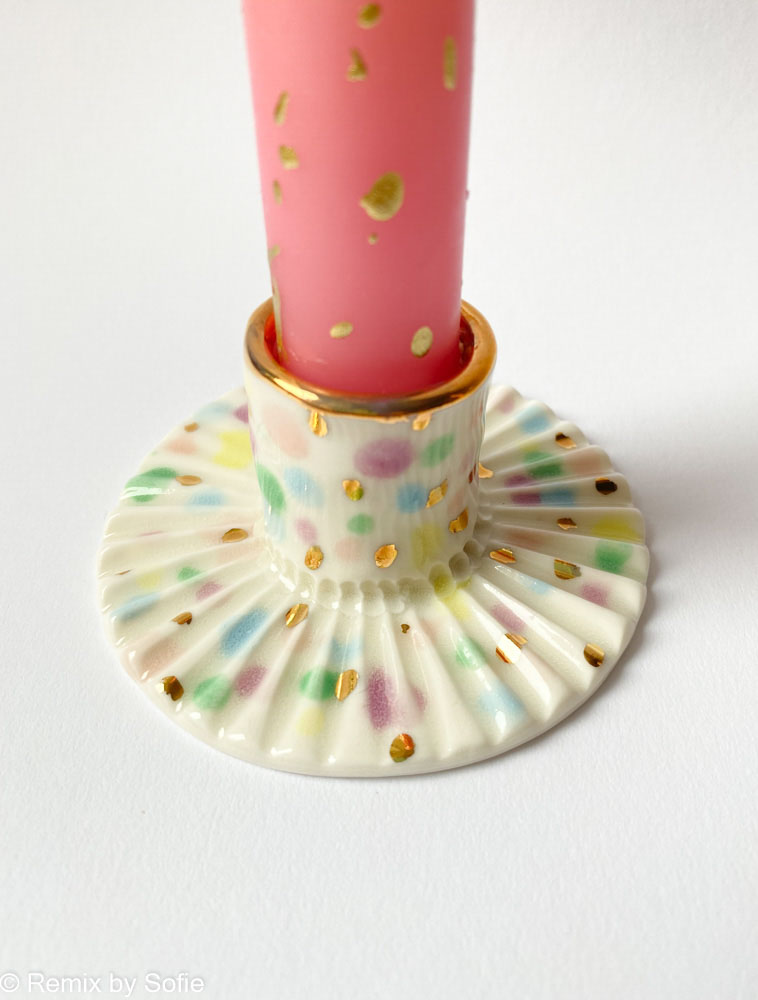 galleri petz ljusstake med pastell prickar
