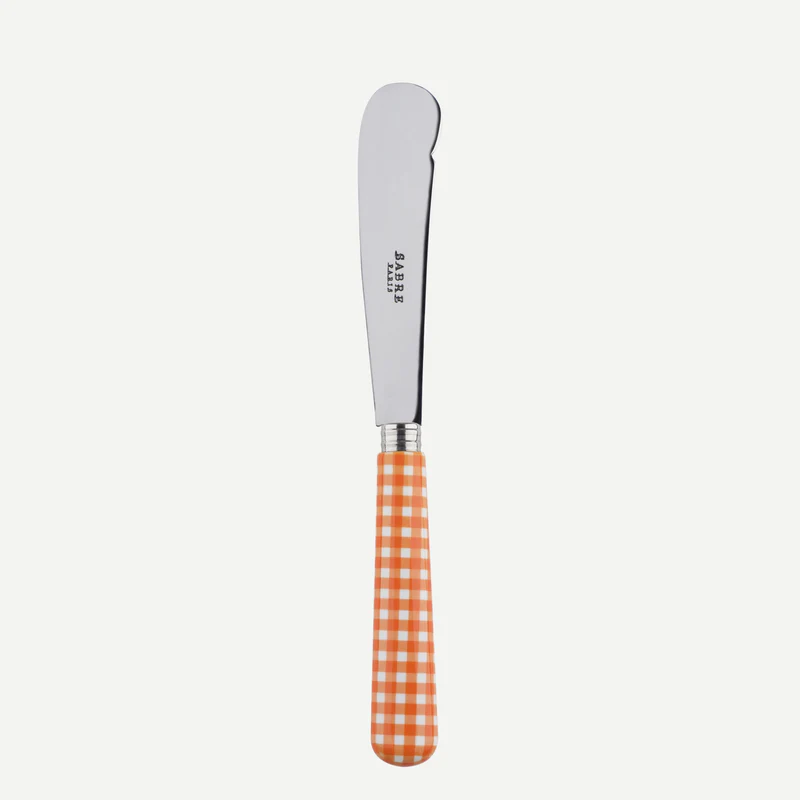 sabel smör kniv rutig i orange
