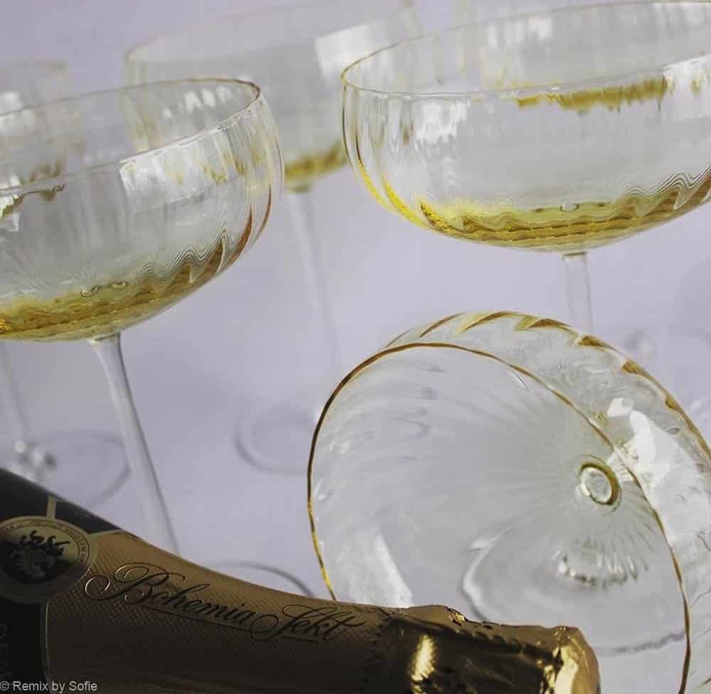 Champagneskål i gult med anna von lipa