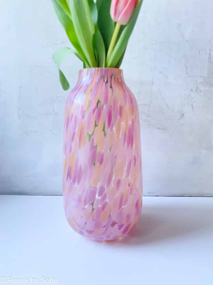 konfettivas i abrikos i munblåst glas - anna von lipa