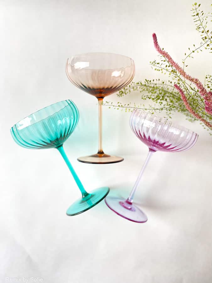 Lyon champagneskål i turkos, remix av Sofia, Anna von Lipa, champagneskål, champagneglas, festglas.