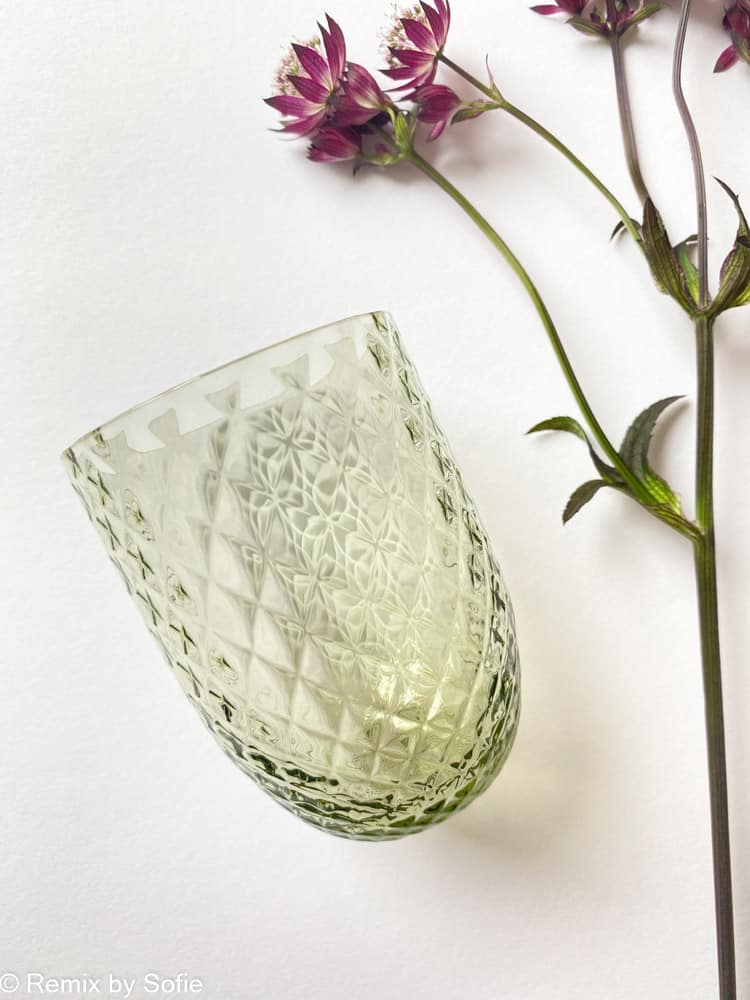 Anna von Lipa Glas - Harlekin Olivgrön