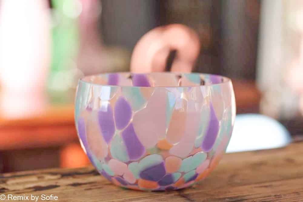 flamingo skål, pastell skål, glas skål, glas skål, liten skål, tapas skål, skål med opal fläckar
