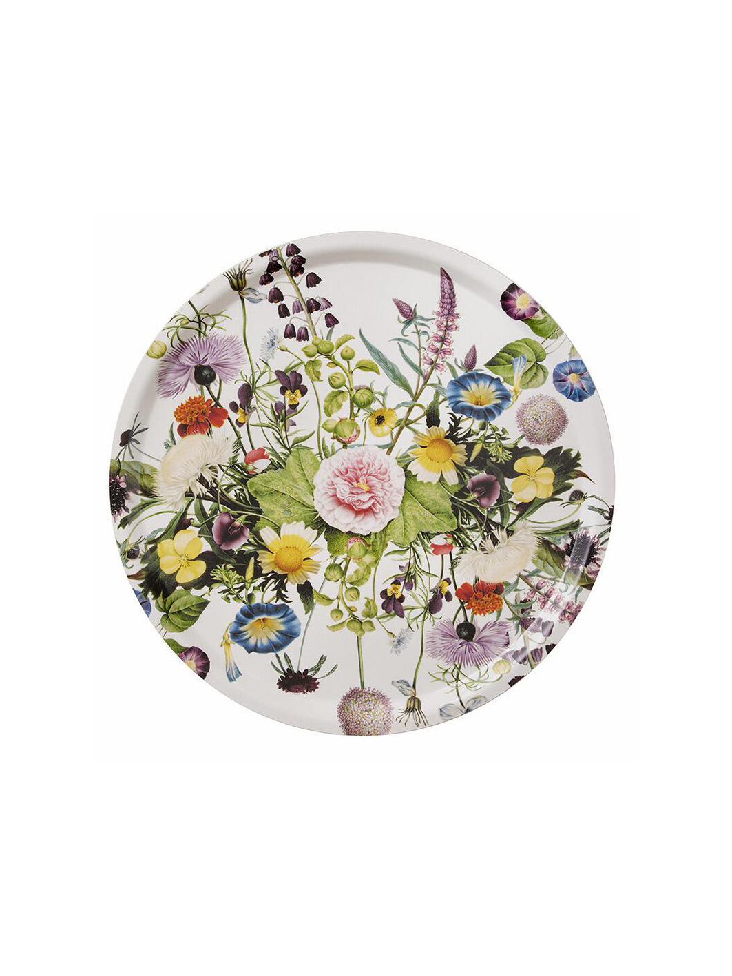 remix av sofie, koustrup & co., rund bricka, serveringsbricka, bricka med blommor,