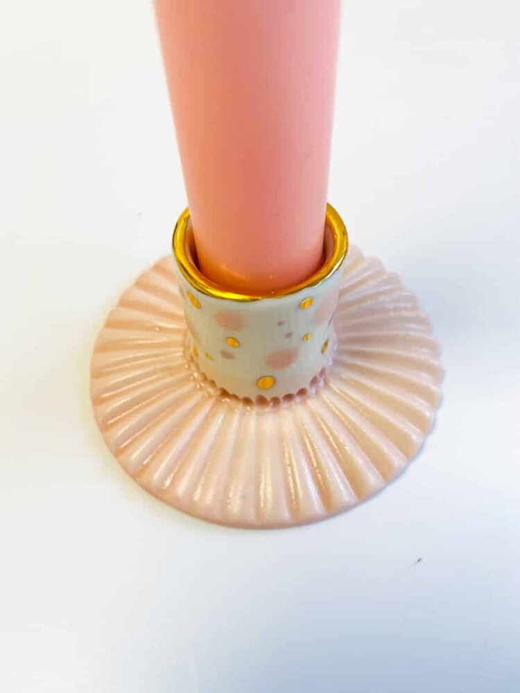 ljusstake, ljusstake med guld, galleri petz, porslinsljusstake