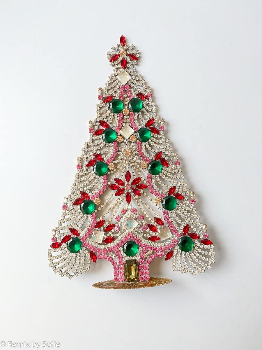 Julgran i strass, strass julgran, vintage julgran, tjeckiska julgranar, tjeckiska julgran, julprydnader.
