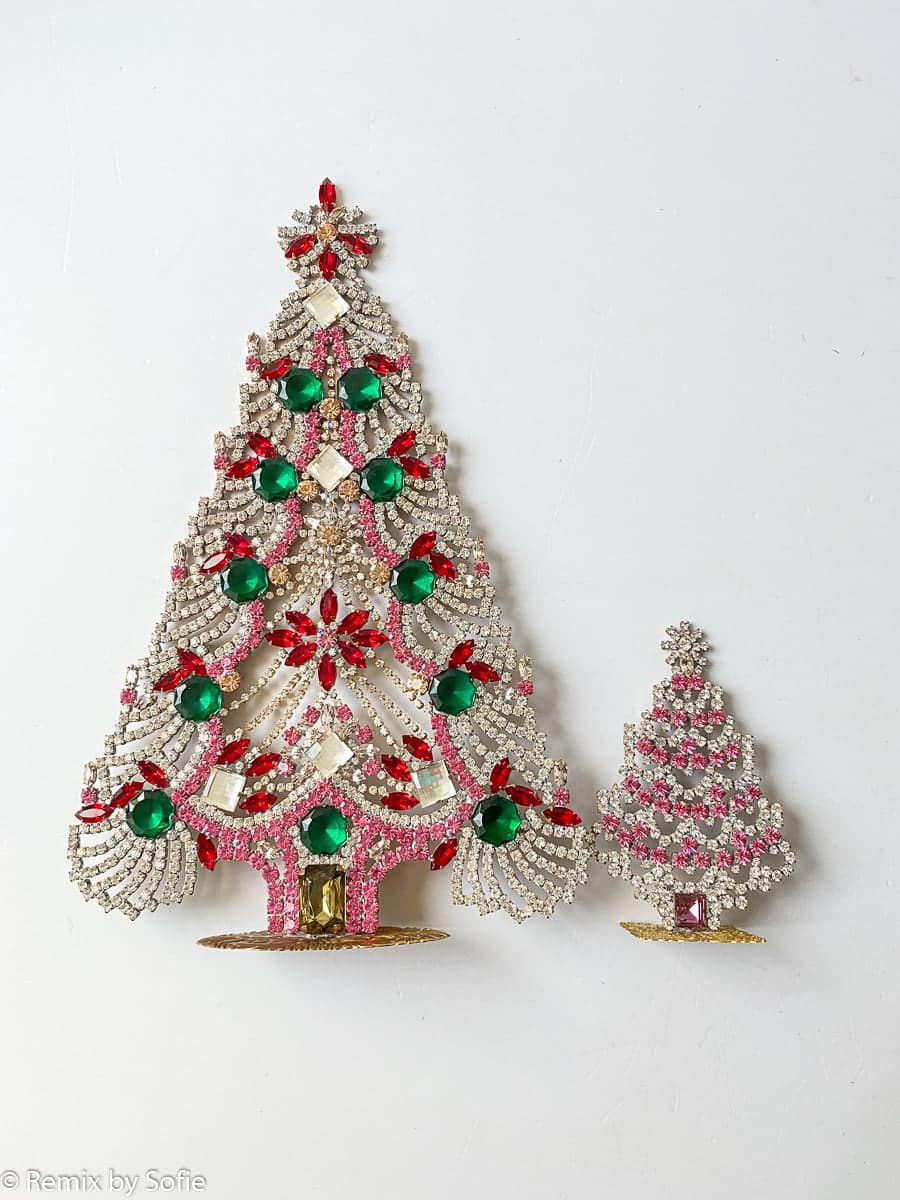 Julgran i strass, strass julgran, vintage julgran, tjeckiska julgranar, tjeckiska julgran, julprydnader.