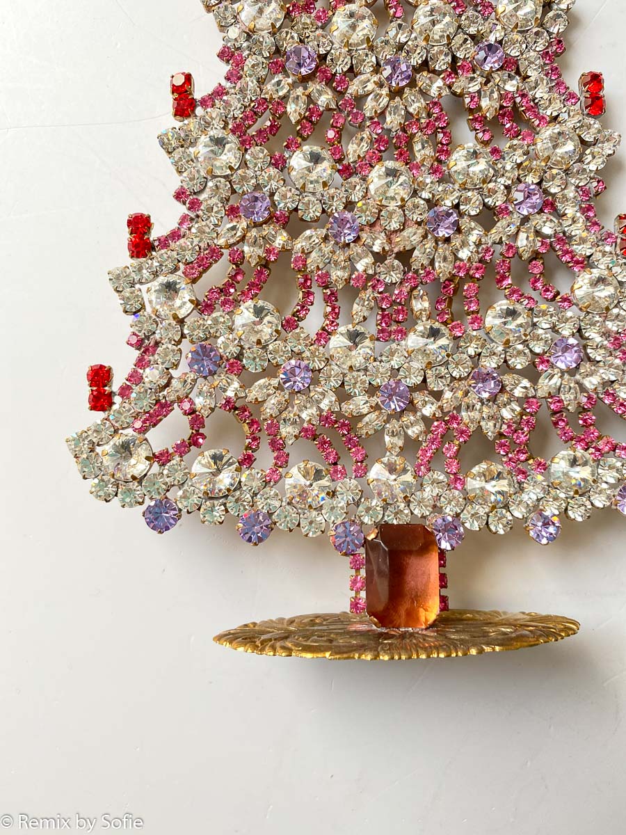 Julgran i strass, strass julgran, vintage julgran, tjeckiska julgranar, tjeckiska julgran, julprydnader.