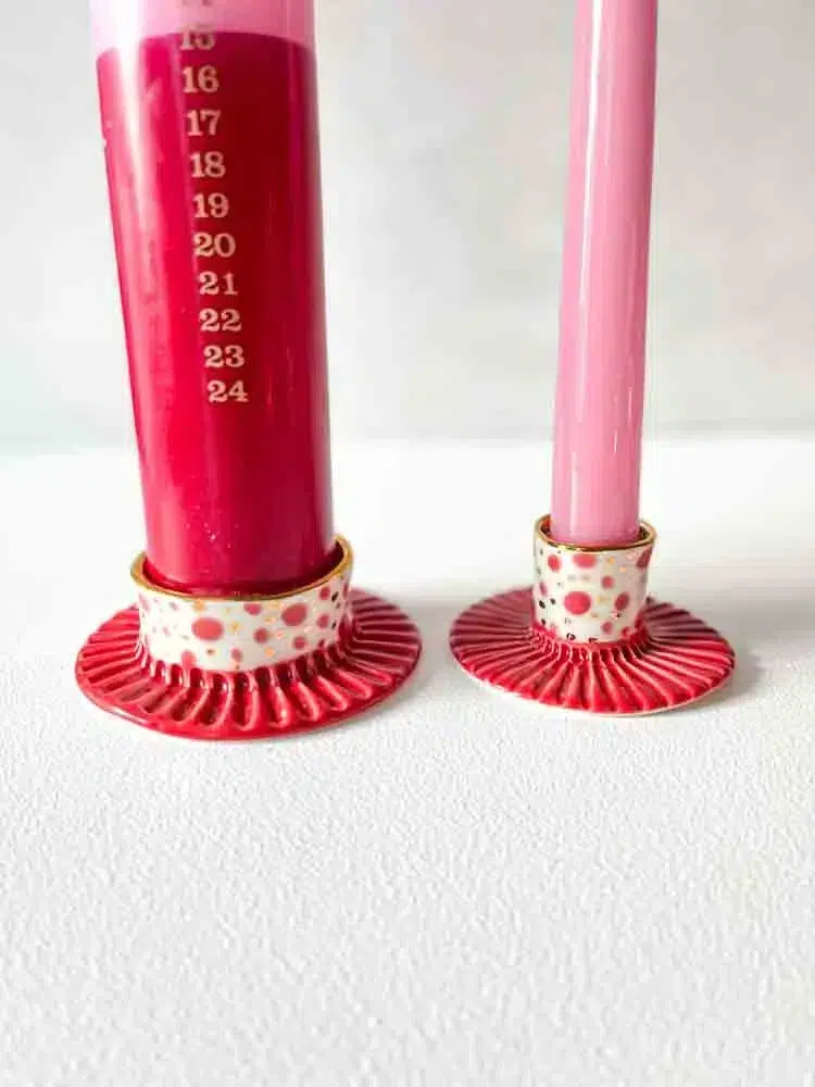 keramisk ljusstake, ljusstake med guld, galleri petz, porslinsljusstake