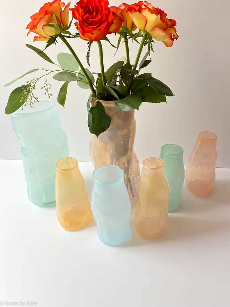 Marie Retpen vas, vaser, blomvas, munblåst glas, blommig munblåst vas, krusvas, vas i organisk form,