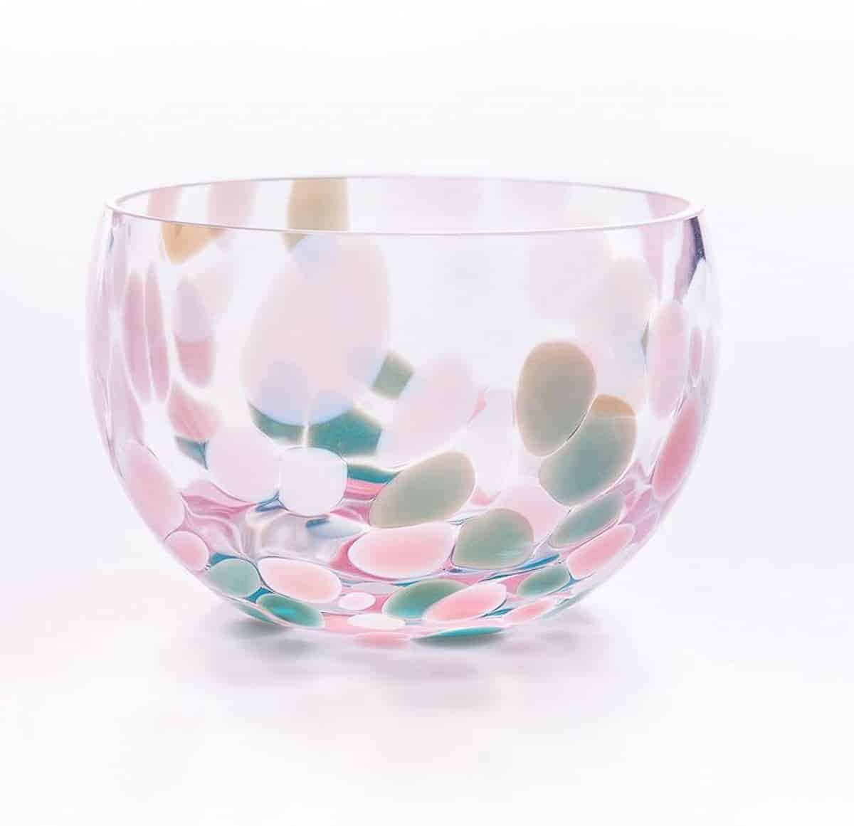 glas skål, glas skål, liten skål, tapas skål, skål med opal fläckar