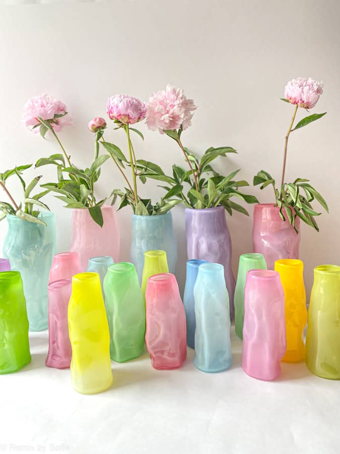 marie retpen vas, vaser, blommor vas, mun blåst glas, blomma mun blåst vas, curl vas, vas i organisk form, krökt vas, remix av sofie