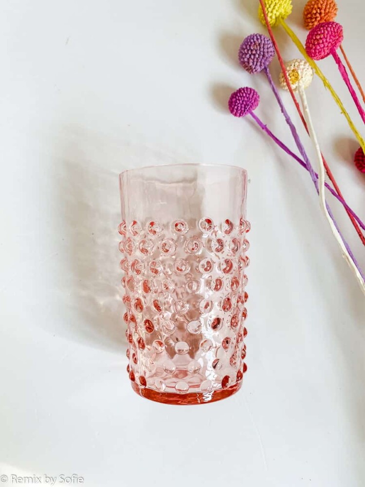 Igelkottglas i rosa