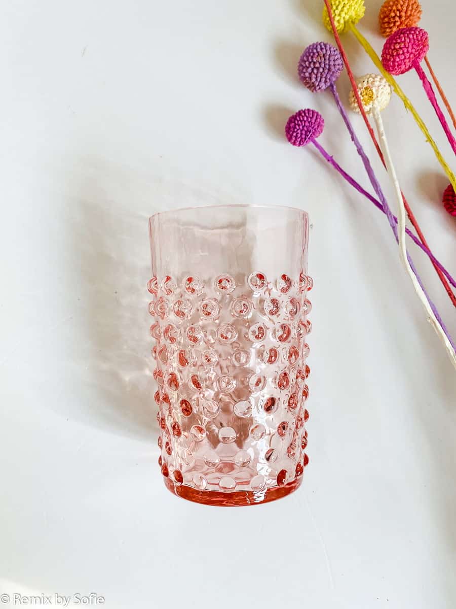 Igelkottglas i rosa