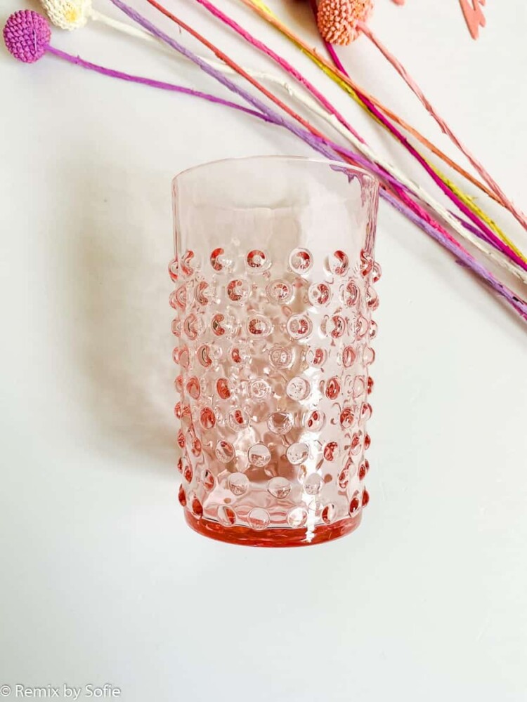 Igelkottglas i rosa