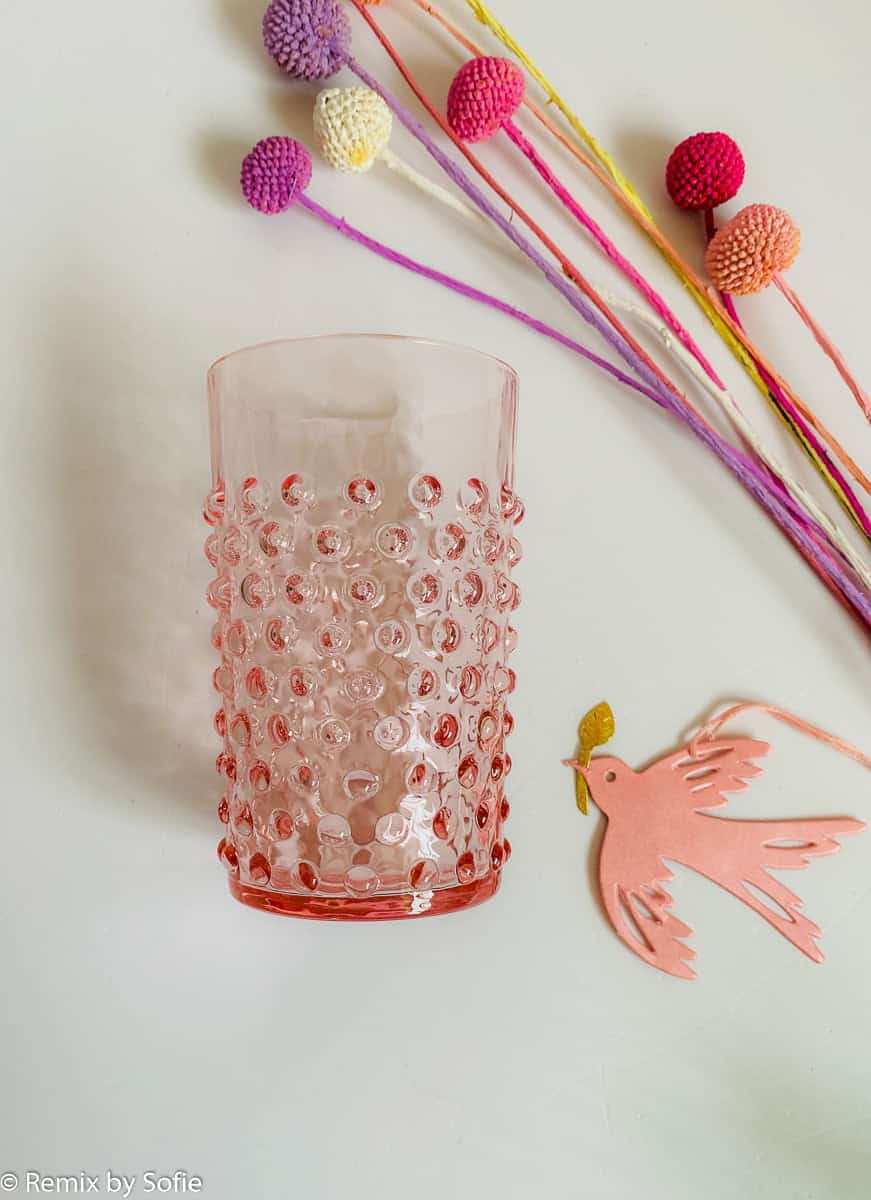 Igelkottglas i rosa