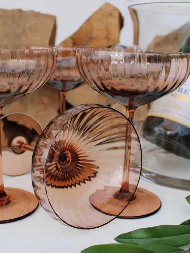 Anna von lipa glas, Anna von lipa champagneglas, champagneskål, champagneglas, brunt glas,