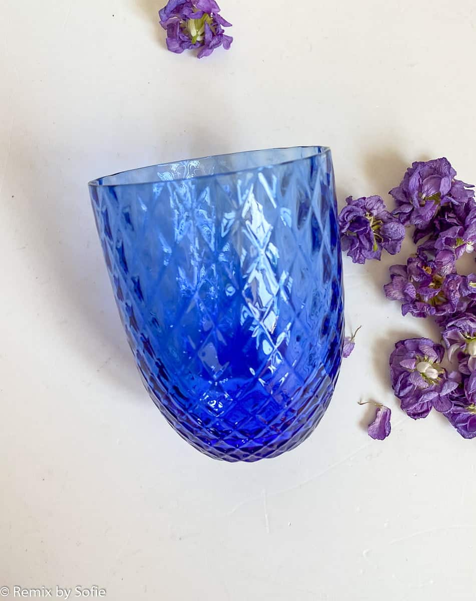 Anna von Lipa, harlekin kungsblått, blanda & matcha glas, munblåst glas