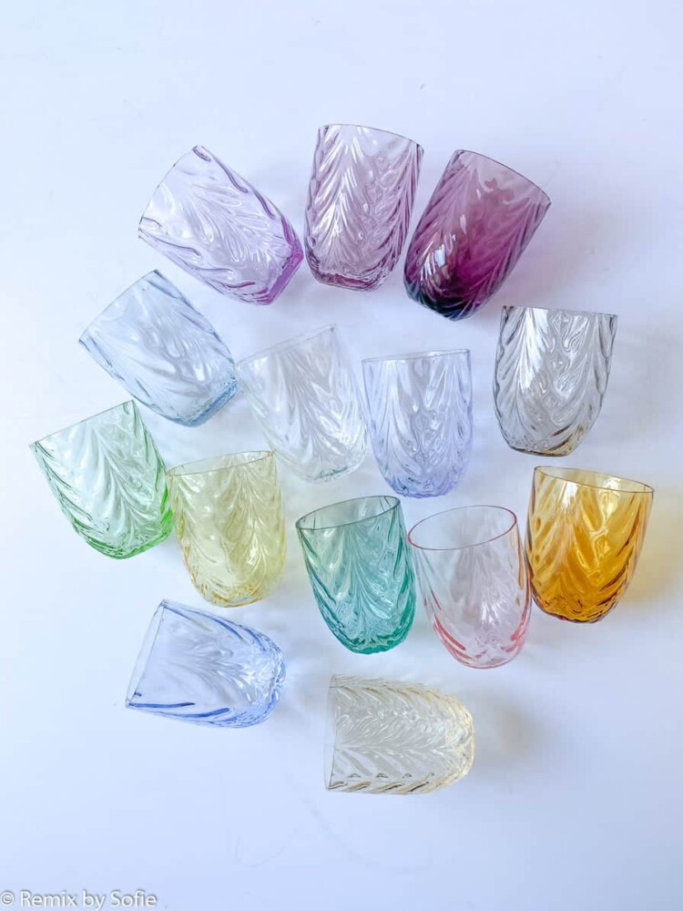 anna von lipa mix & match, swil glas, wawe glas, harlekin glas, tumlare, vattenglas, dricksglas, dricksglas, målat glas, interiör, dukning, glas från anna von lipa