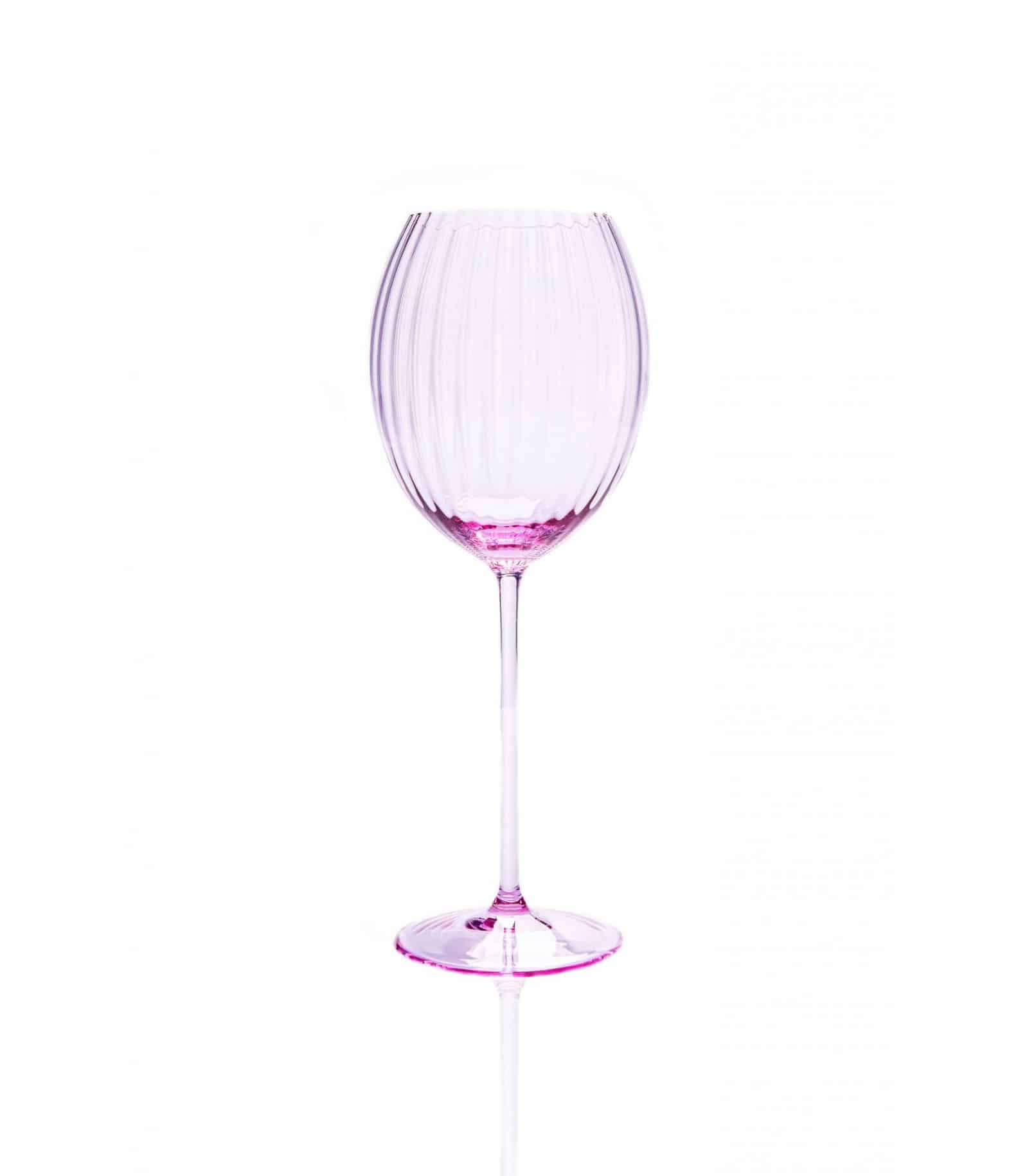 Lyon ovalt vinglas, ljuslila vinglas, borrlock, munblåst glas, handblåst vinglas, borrlock, glas.