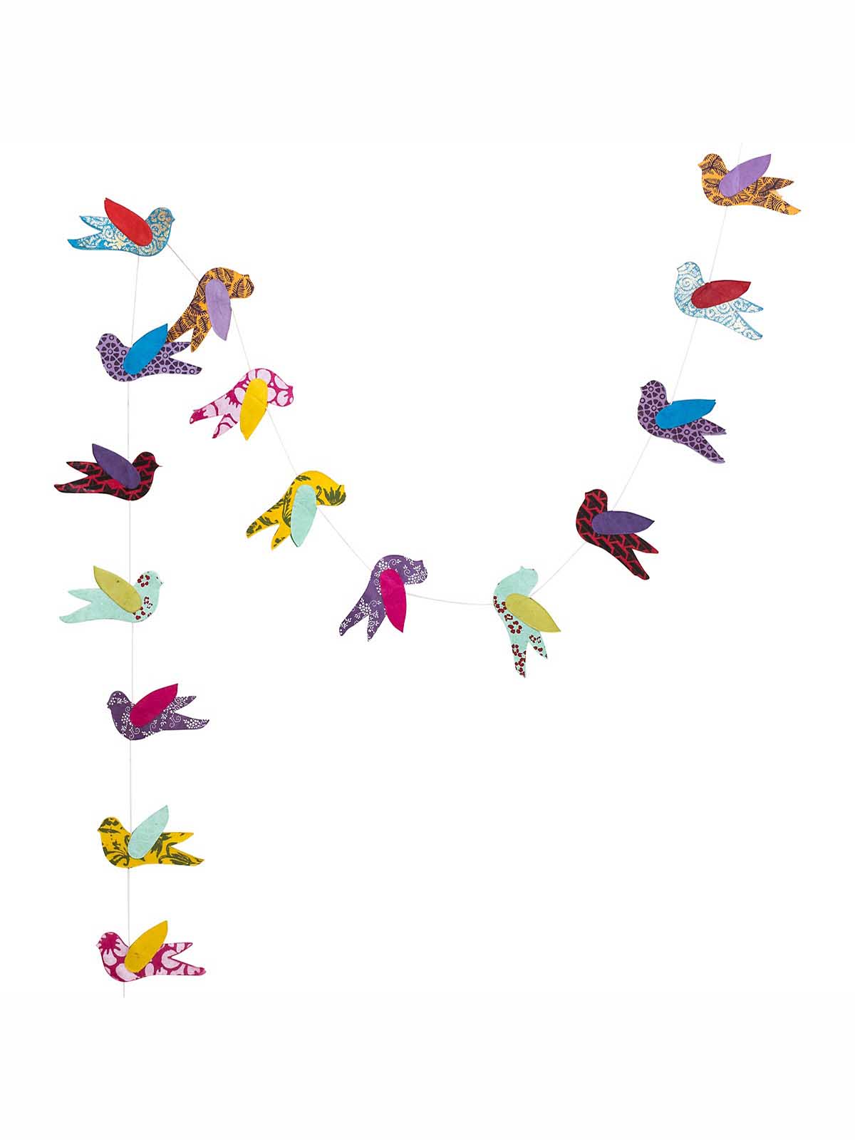 Afroart papper krans med färgade fåglar