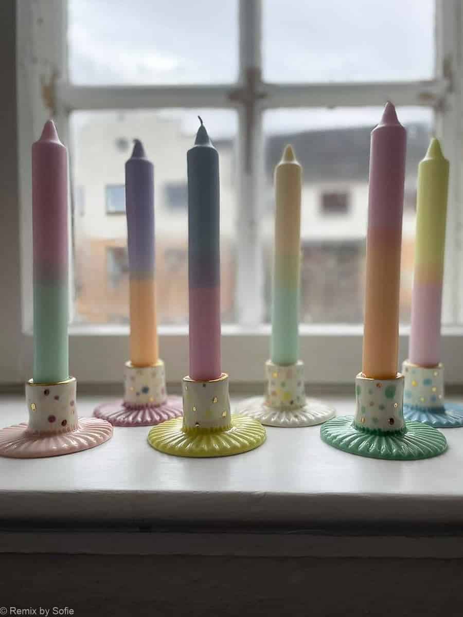 ljusstake, ljusstake med guld, galleri petz, porslinsljusstake