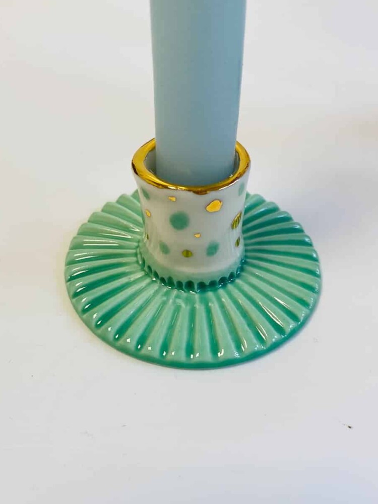 ljusstake, ljusstake med guld, galleri petz, porslinsljusstake