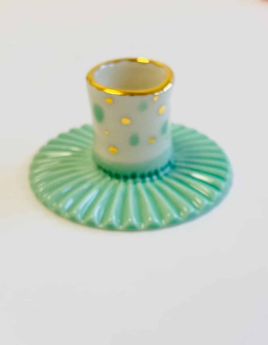 ljusstake, ljusstake med guld, galleri petz, porslinsljusstake