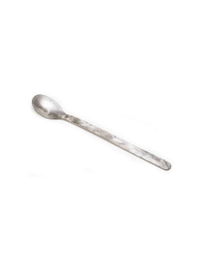 äggsked, hemsohne, g.f hemsohne, G. F hem Schöne, sked av lång dryck sked, silver, ljusgrå, plast, äggsked, frukostbord, bordsdukning,