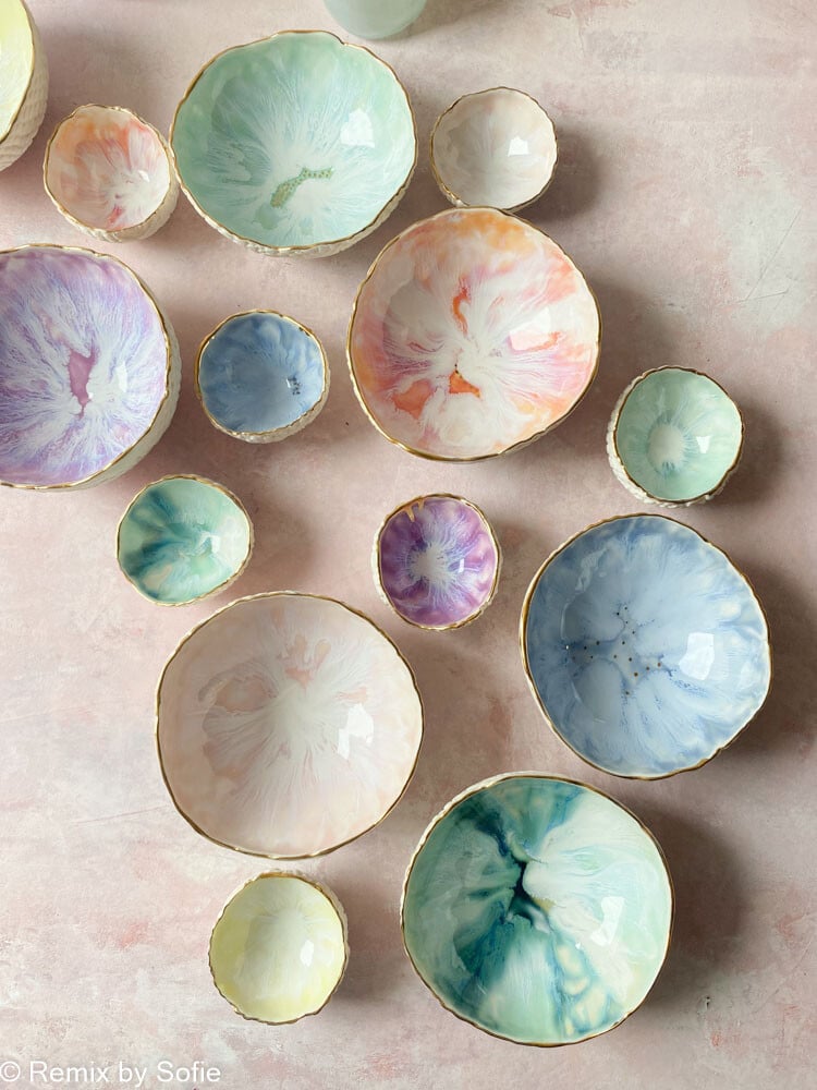 liten smyckesskål, liten smyckesskål, porslinsskål, skål i pastellfärger, krämig av mirabella, remix av sofie,