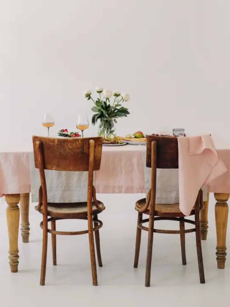 rosa linneduk, vit duk, servett rosa blommor, linnedukar och servetter, linne, linne, duk, remix av sofie, linneduk, duk i linne, ekologisk