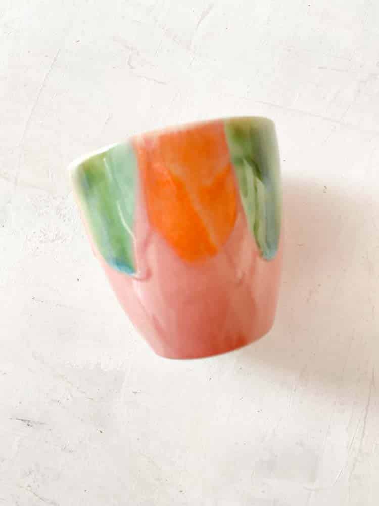 keramisk mugg utan handtag