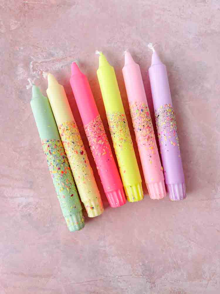 ljus, ljus, handdoppade ljus, roliga ljus, dekorativa ljus, pastellljus, ljus med glitter, ljus med konfetti, ljus med smileys, remix av sofie