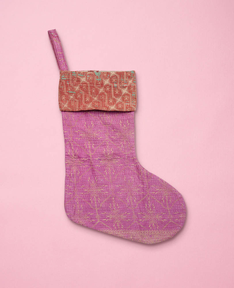 Kantha Stor julstrumpa - nr 39