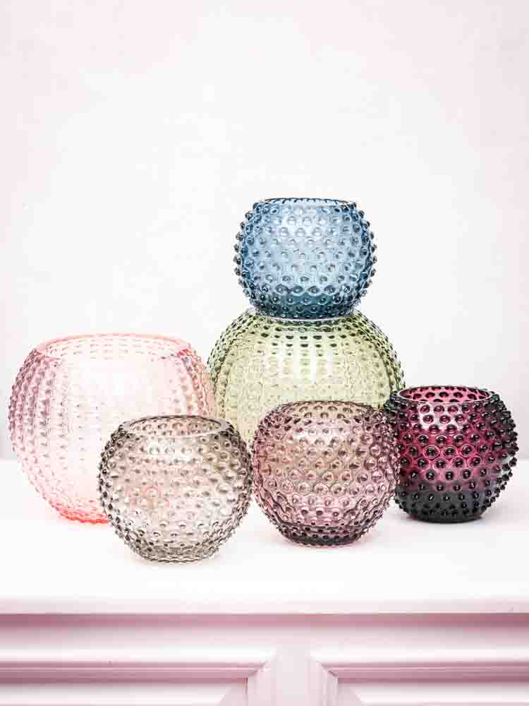 igelkott vas, anna von lipa, vas i igelkott glas, boll vas stor rund vas, munblåst glas