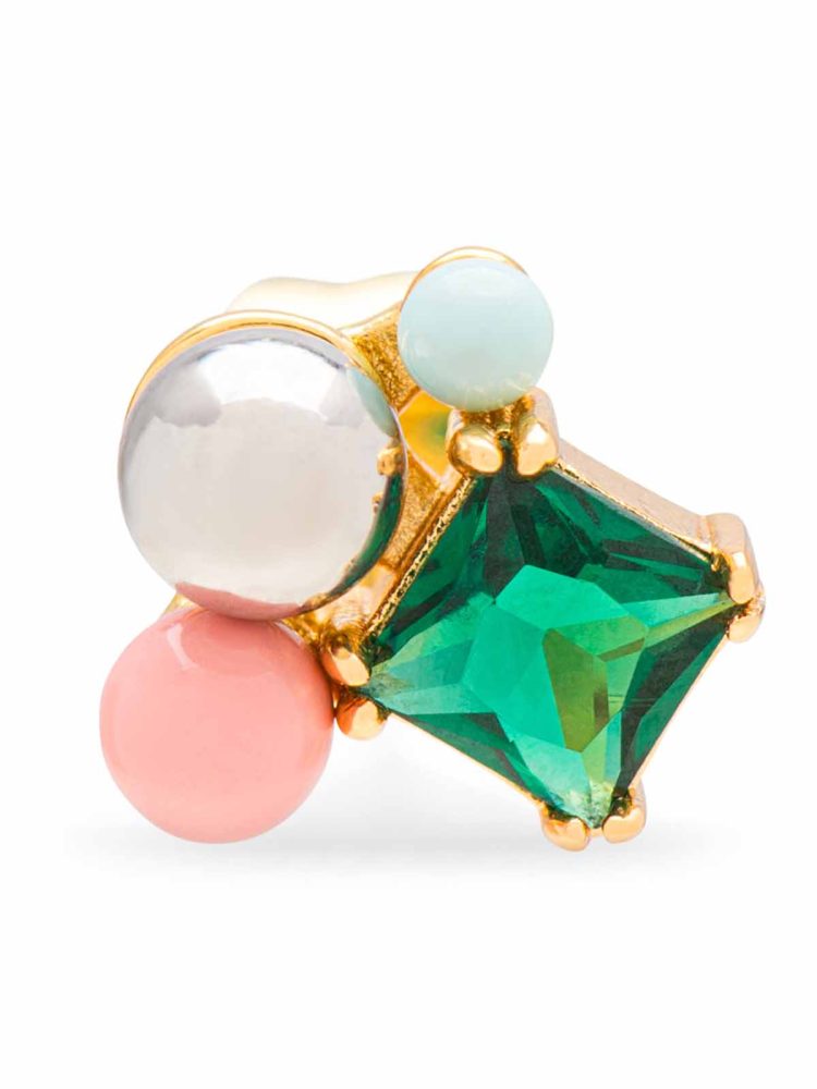 Lulu Copenhagen LULU1642 - Bukettgrön Bling örhänge 1 st - Guldpläterad -
