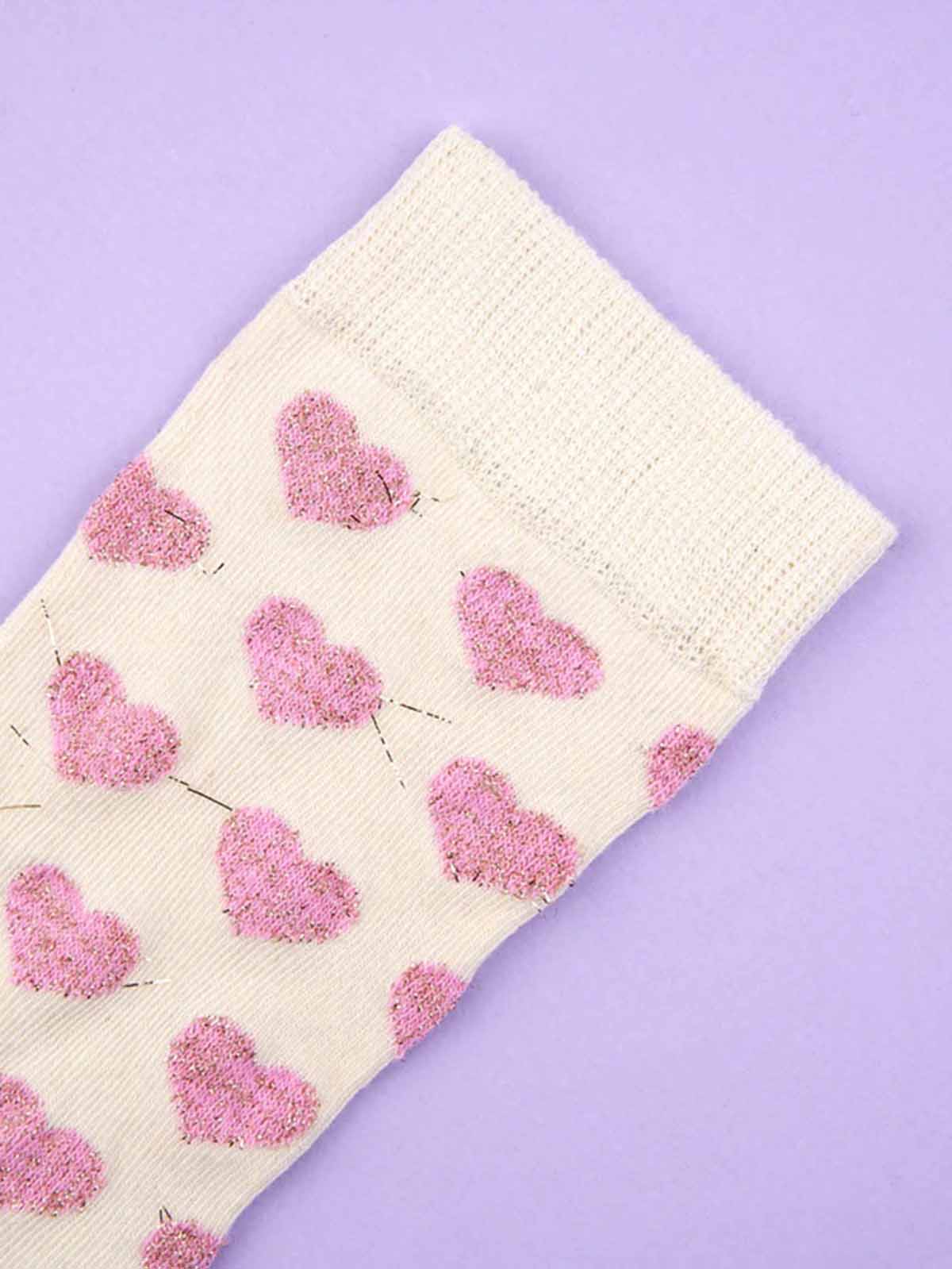 Strumpor med rosa hjärtan - Coucou Suzette