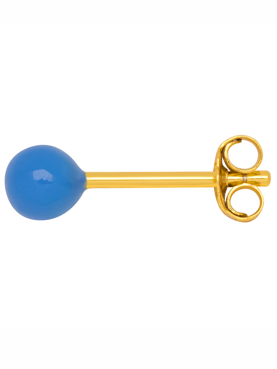 medium boll, blå, remix av Sofia, Lulu Copenhagen, smycken, örhänge, öronpropp,