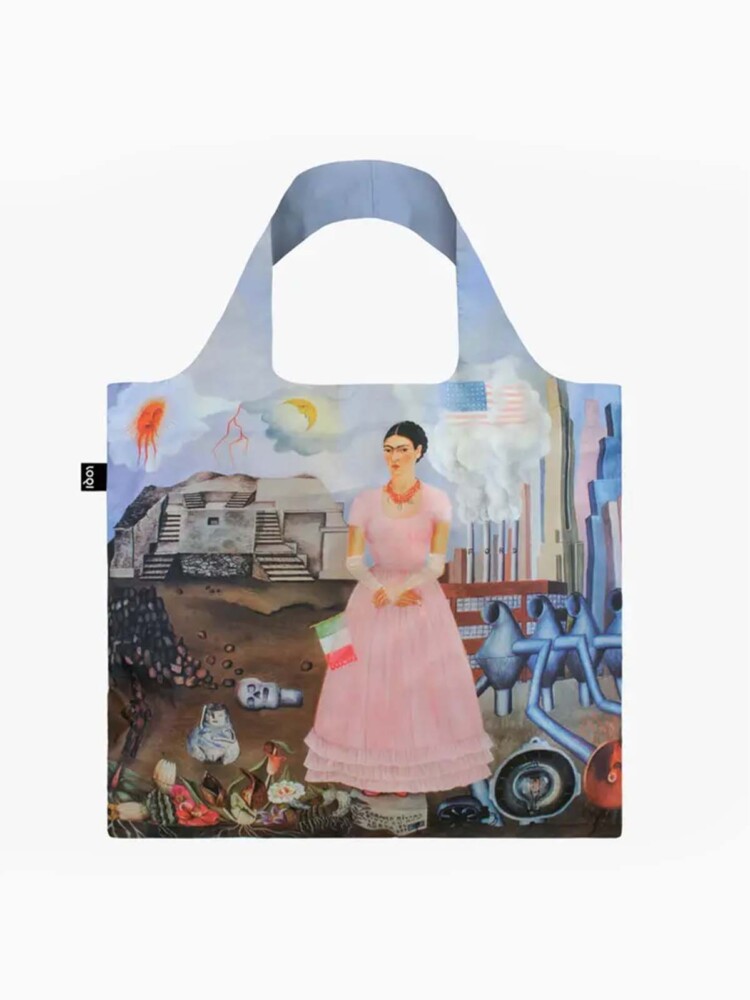 loqi shoppingväska - mulåsna tillverkad av 100% återvunnen plast - frida kahlo borderline