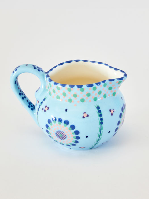 krukor keramiska creamer remix av Sofia med blommönster