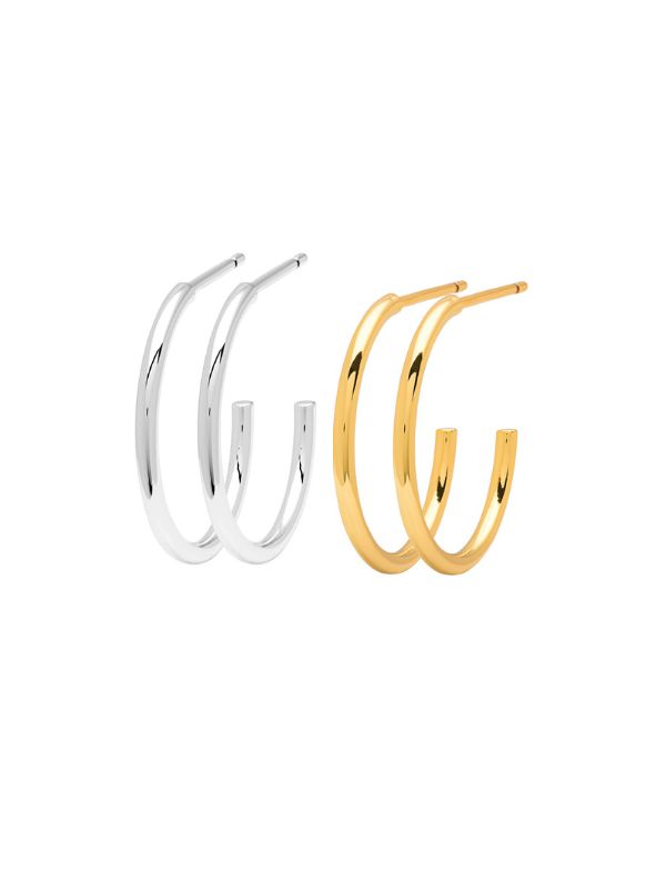 lulu copenhagen hoops i silver och guld i flera stilar