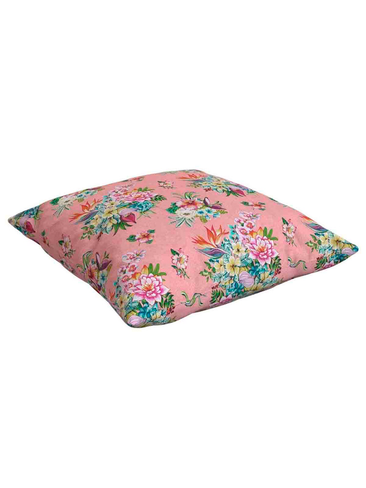 remix av Sofie - utomhuskudde i rosa med ett stort blommönster _web