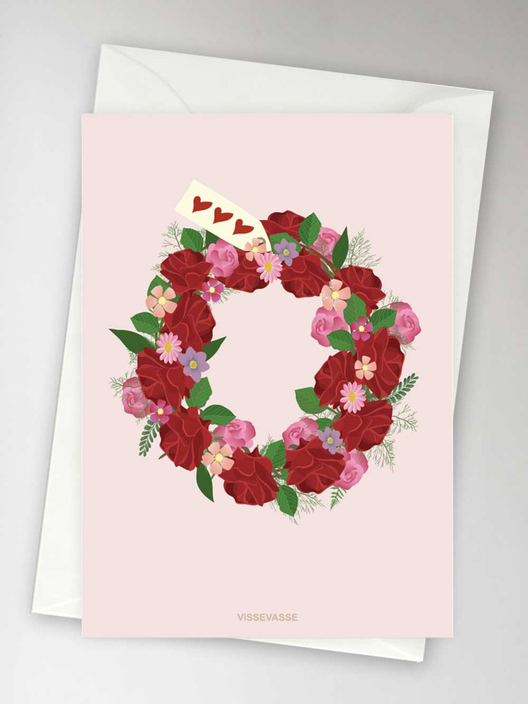 tillfälle kort med blomma krans