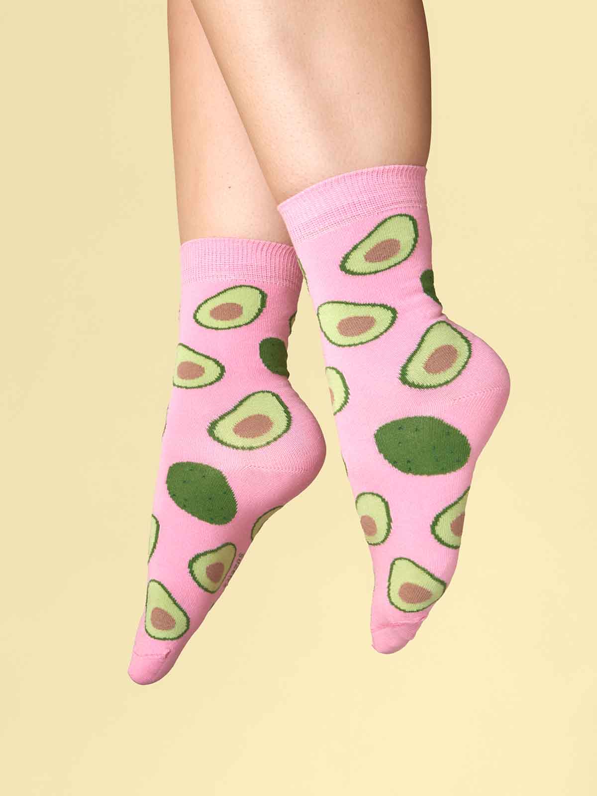 cou cou suzette bomullsstrumpor rosa med avokado