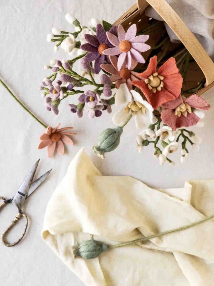 Filtgren med blad - Dammig rosa - Bild 3