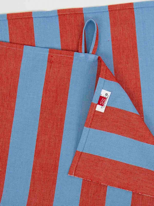 en värld av carfts - kökshandduk, ekologisk och fairetrade med ränder