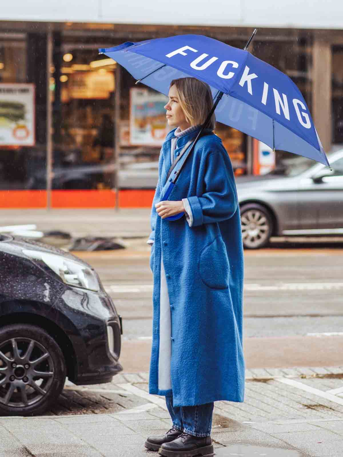 Ett jävla regn i blått med vitt