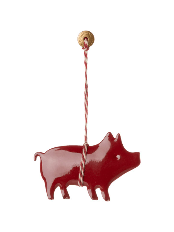 Metallprydnad - Pig i rött