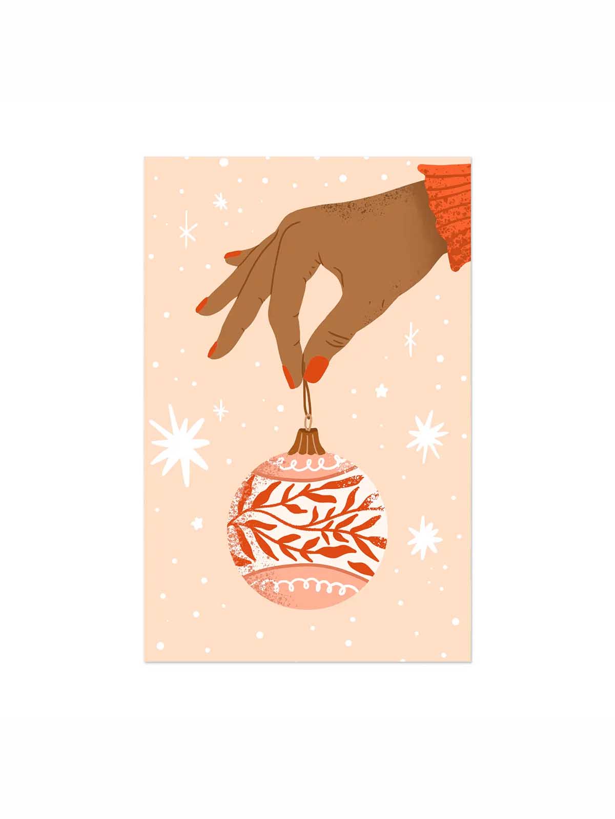 Till och från kort - Hand med julklapp